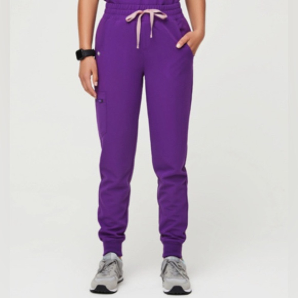 Magic Purple Zamora - High Waisted Scrub Pants - figs